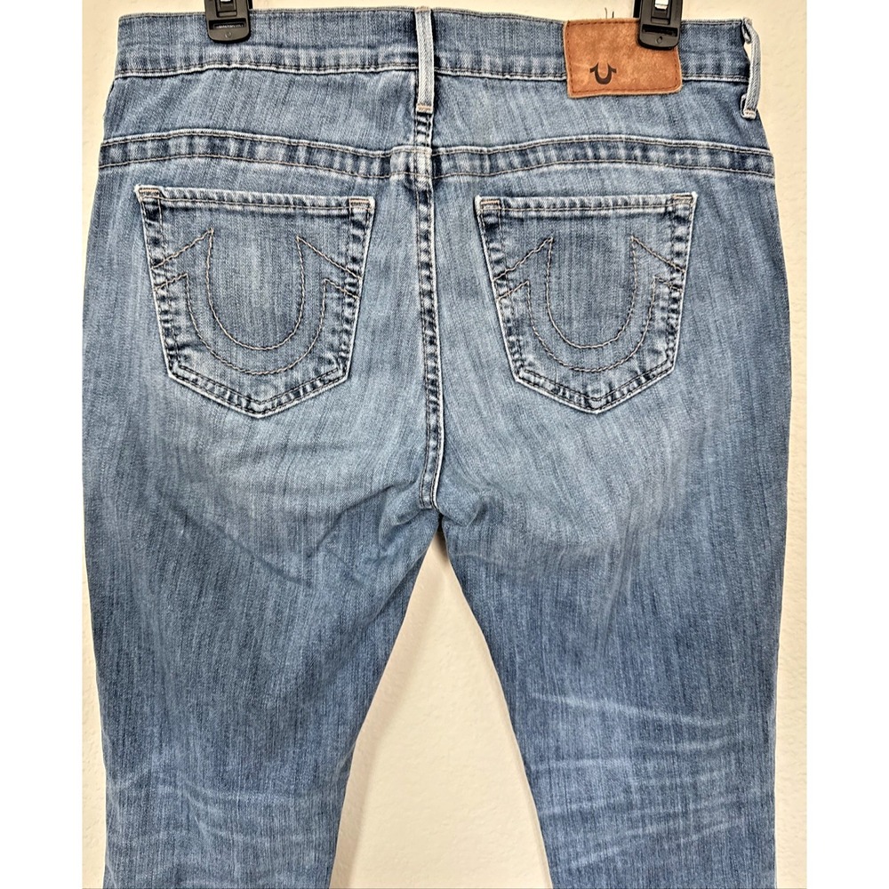 TRUE RELIGION Jeans Womens Size 31 Medium/Light Wash Embellished Pockets CHRISSY - Picture 7 of 16